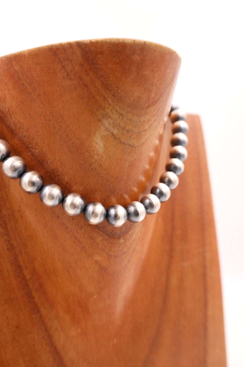 Sterling Silver Navajo Pearl 14" 10MM Necklace