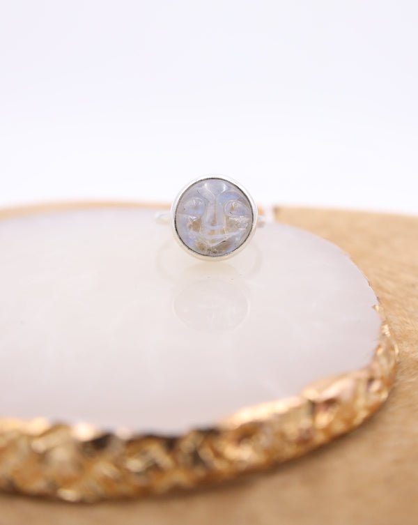Moonstone Face Nomad Ring