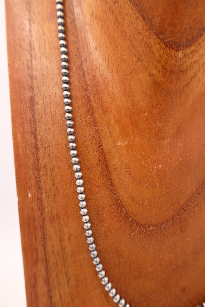 Sterling Silver Navajo Pearl 24" 4MM Necklace