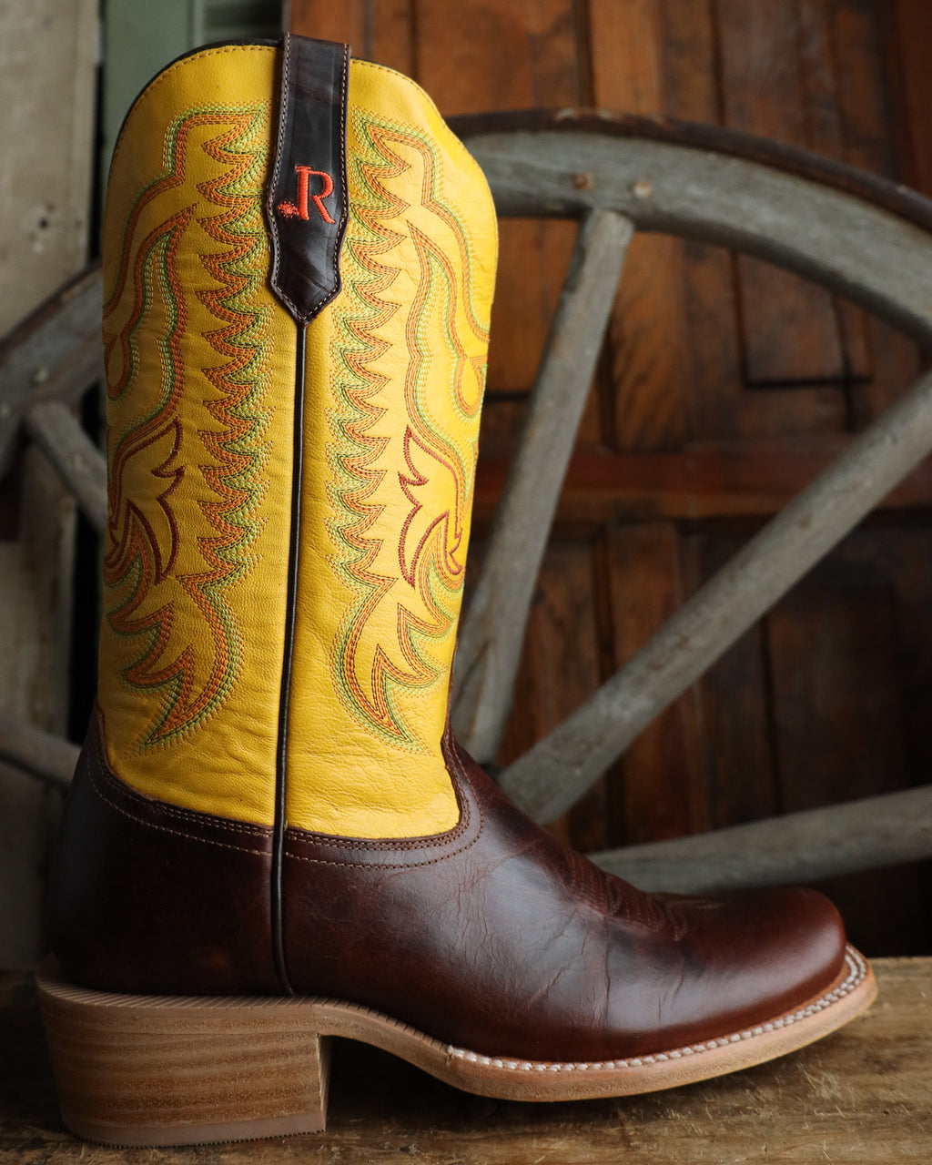 完売 YELLO MAVERICK SHORT BOOTS ウエスタンブーツ R. Watson Men's Cowhide Pecan Goat Top 13