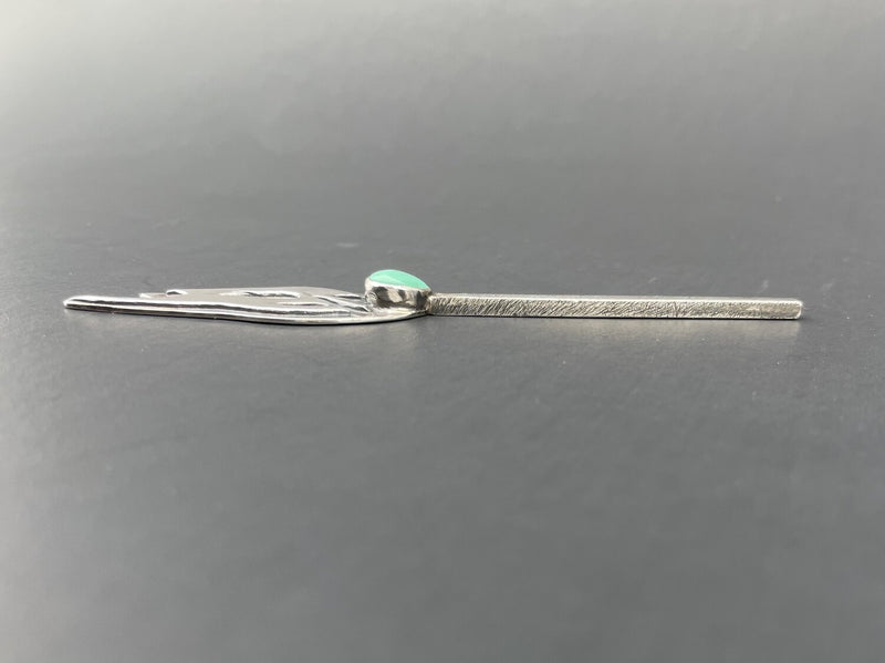 HALLETT PEAK STERLING SILVER AND TURQUOISE MATCHSTICK