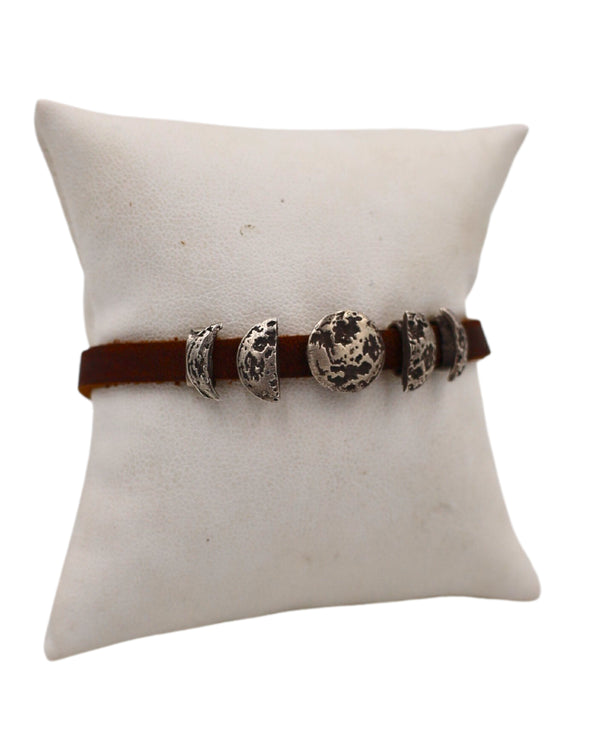 LOVE TOKENS MOON PHASES LEATHER CINCH BRACELET