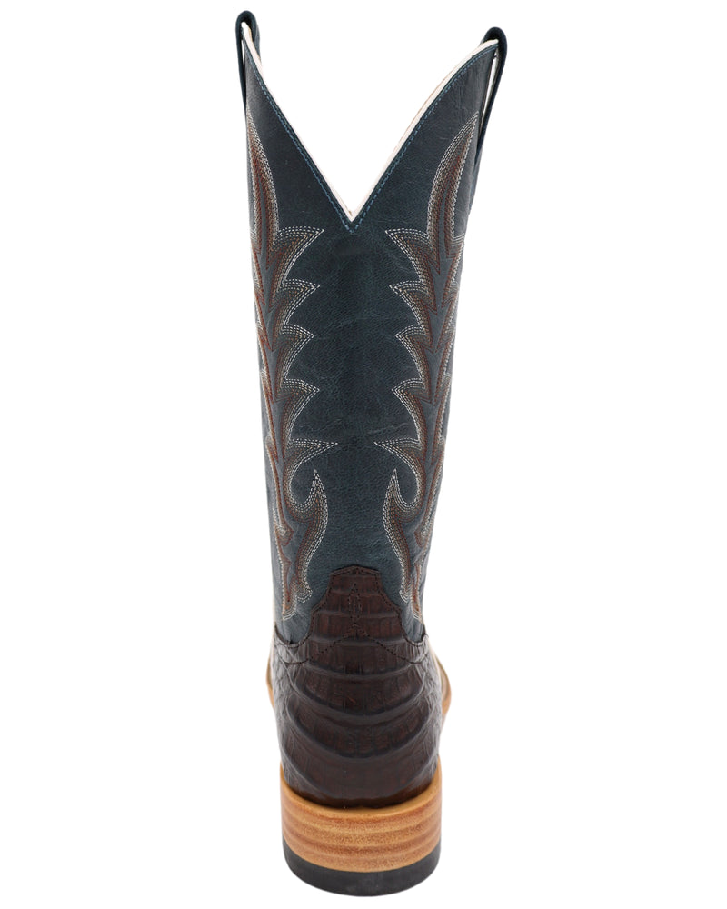 HORSE POWER MEN'S CAIMAN BELLY CHOCOLATE BOOT, back side