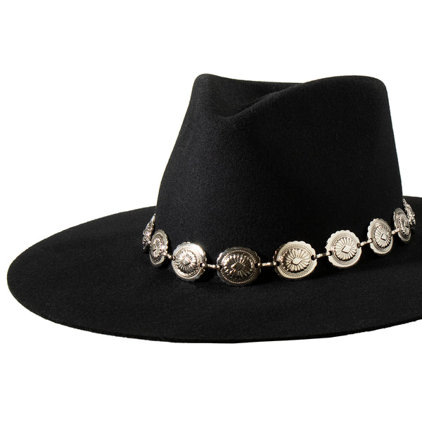 Silver concho hat band