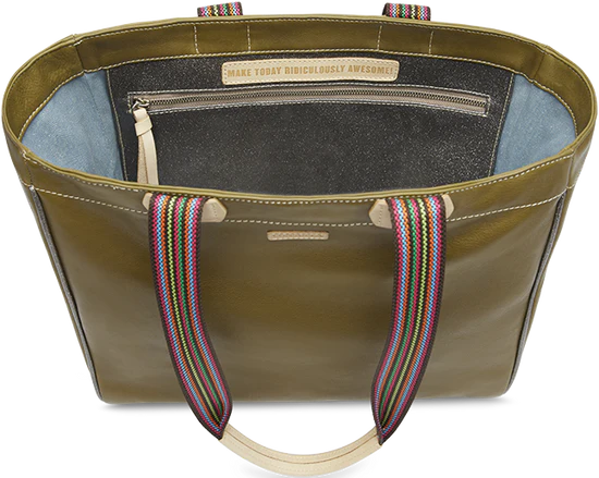 ARMY GREEN LEATHER PURSE WITH MULTICOLOR STRAP