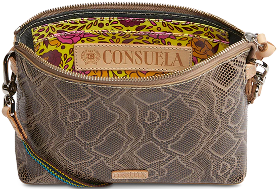 Snake print rectangle purse with crossbody strap