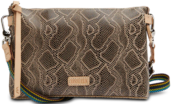 Snake print rectangle purse with crossbody strap