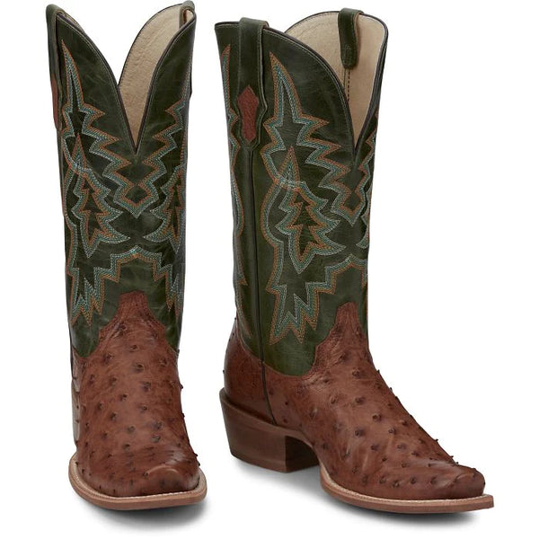 Tony Lama Boots Men's Brandy Full Quill Ostirch Vamp cowboy boot