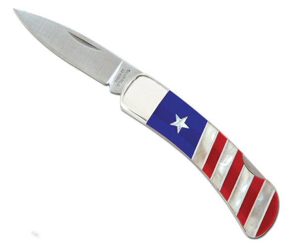 Knife with American flag handle