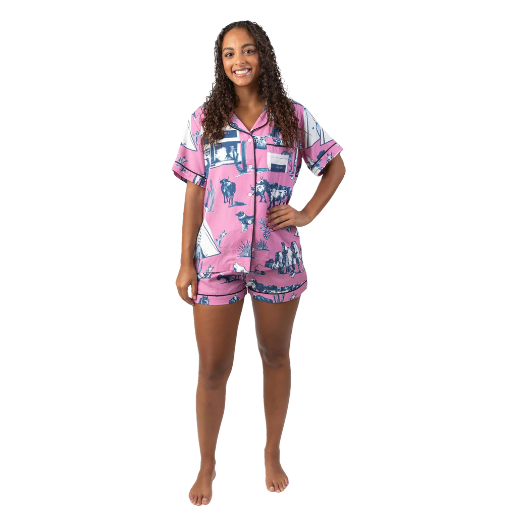 【I AM MARI】Helpful Summer Toile S/S Shorts Pajama Set Mermaid Toile - Short PJ Set – Ginger Howard Selections