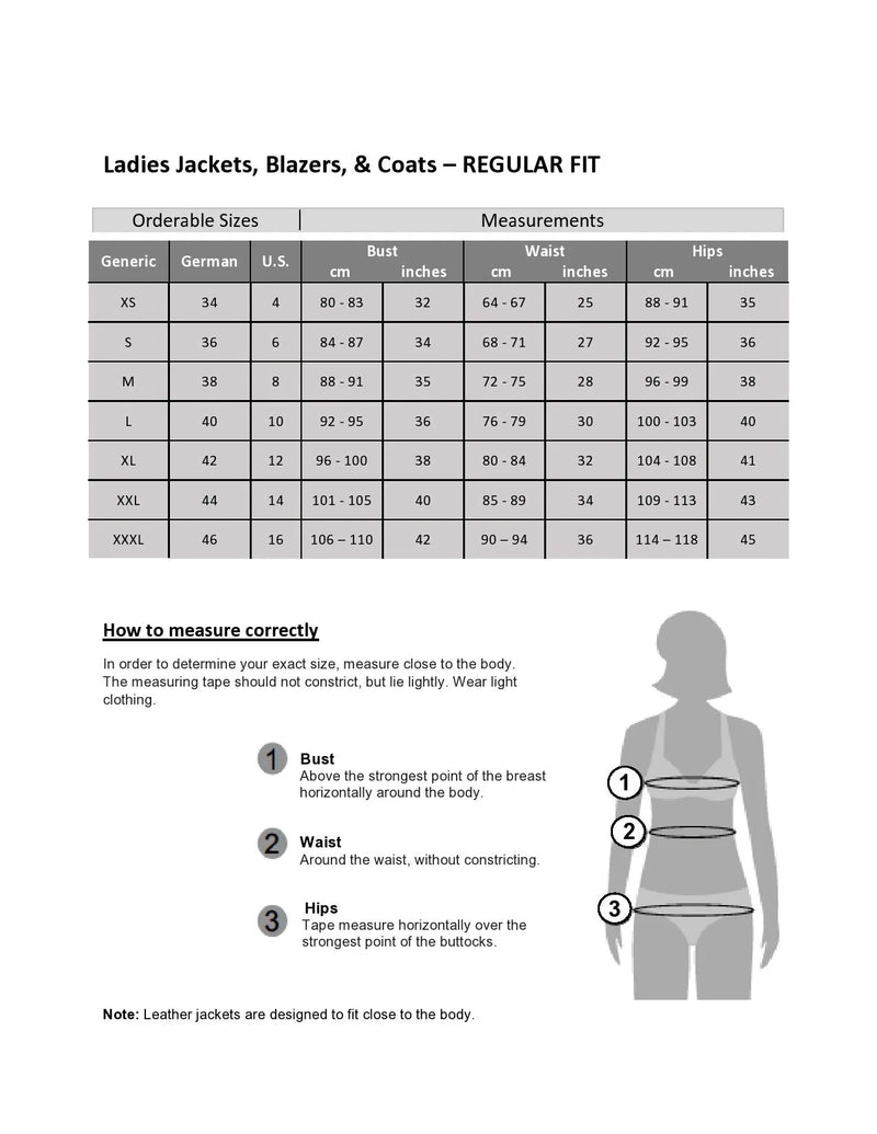 MAURITIUS WOMEN'S KATY VEST Size table US XS 4, S 6, M 8, L 10, XL 12, XXL 14, XXXL 16
