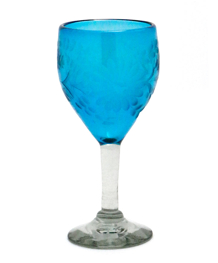 Aqua Blue Stemless Wine Glass