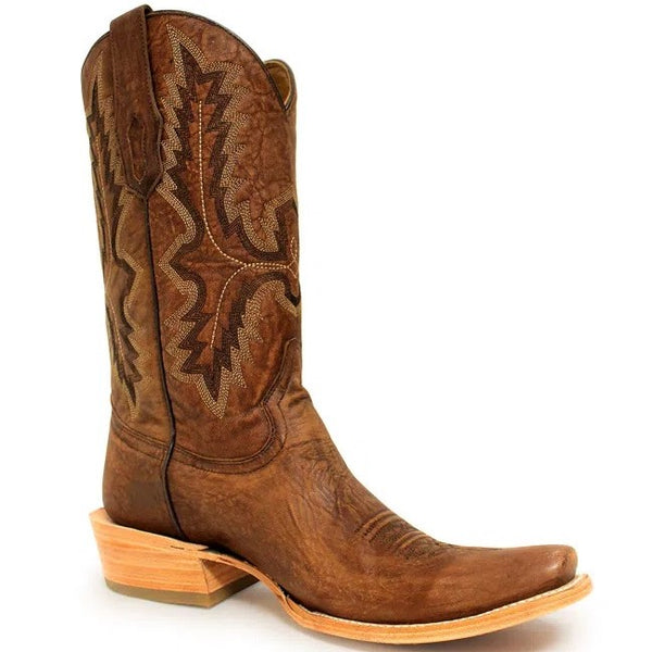 CORRAL MEN'S BROWN EMBROIDERY NARROW SQUARE TOE BOOT