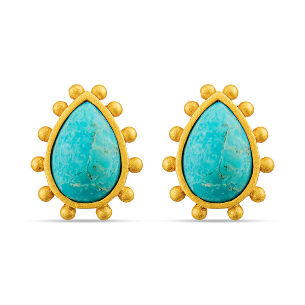 Turquoise tear drops with gold bezel