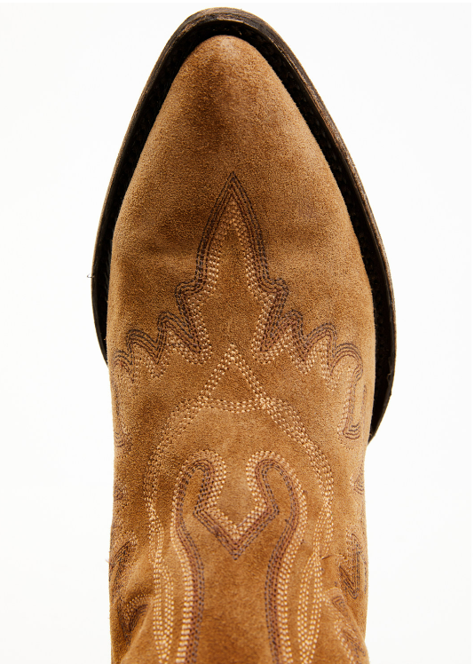 Leather toe design detail close up for YIPPEE KI YAY WOMEN'S NEW SHERIFF IN TOWN BOOTIE