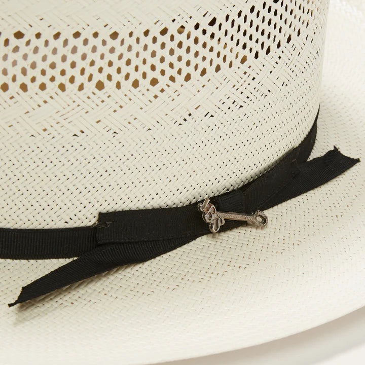 Ribbon detail with JBS engraved metal STETSON OPEN ROAD 10X HAT