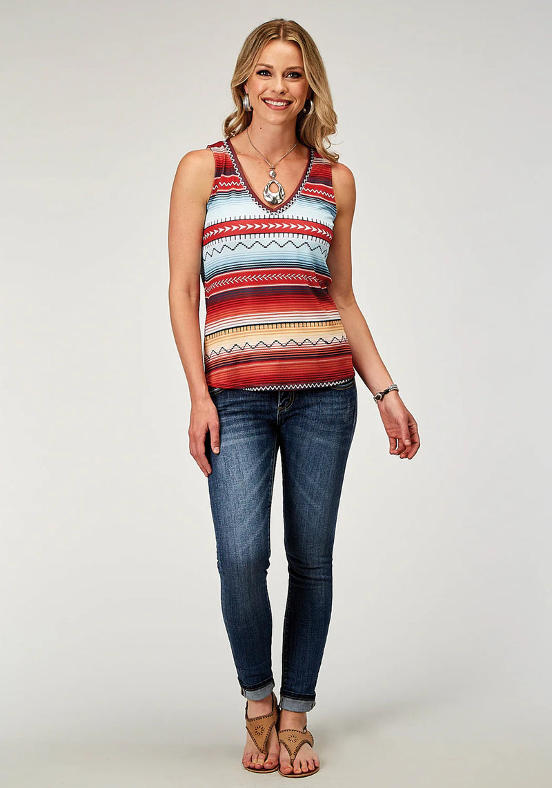 ROPER PRINTED KNIT SLEEVELESS TOP 