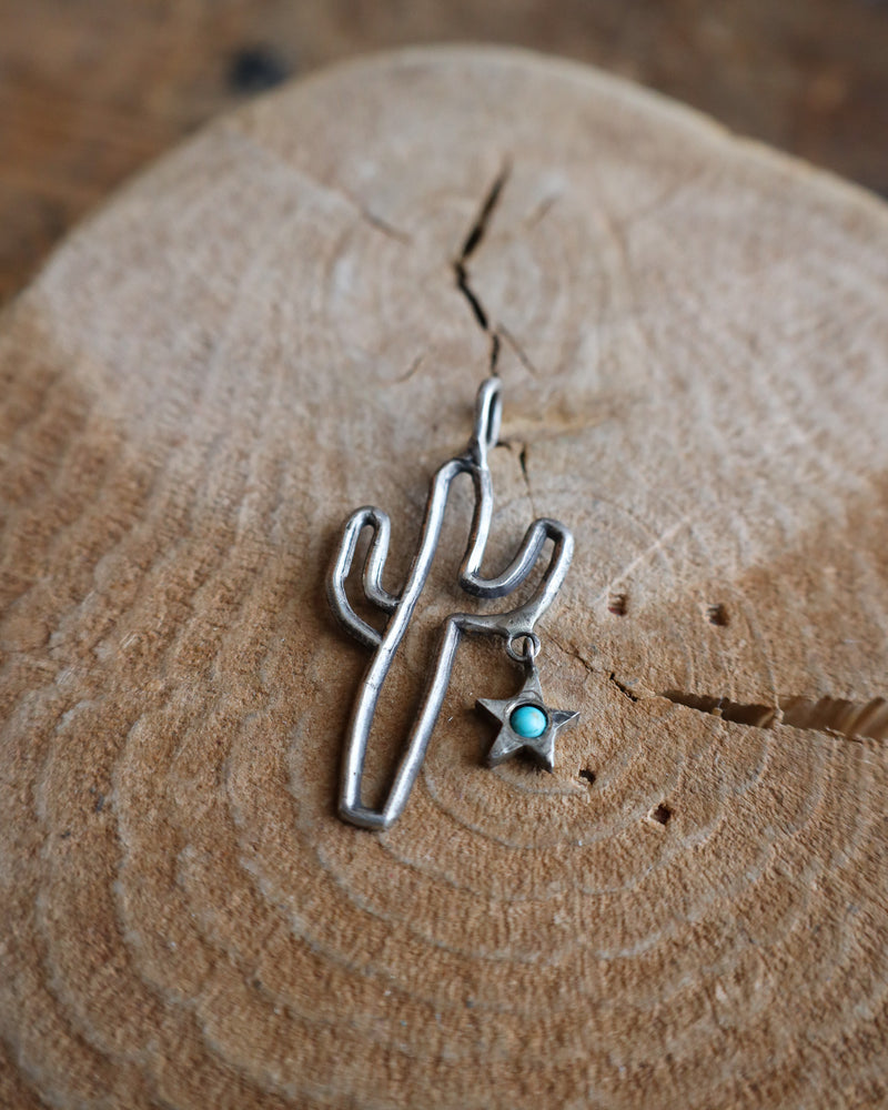 LOVE TOKENS SAGUARO WITH SONORAN TURQUOISE STAR PENDANT 