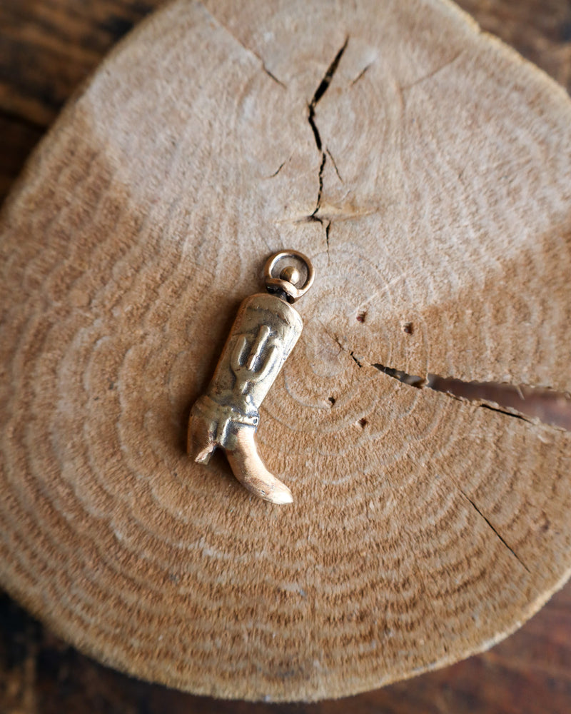 LOVE TOKENS BRONZE COWBOY BOOT PENDANT 