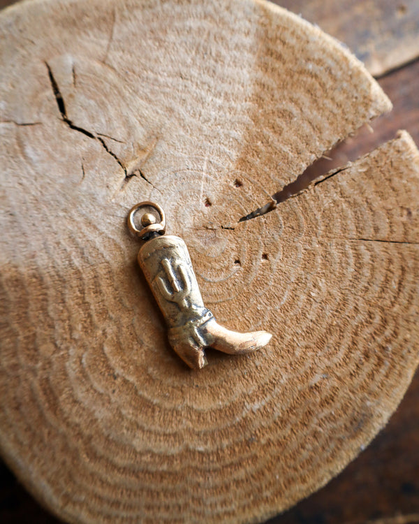 LOVE TOKENS BRONZE COWBOY BOOT PENDANT 