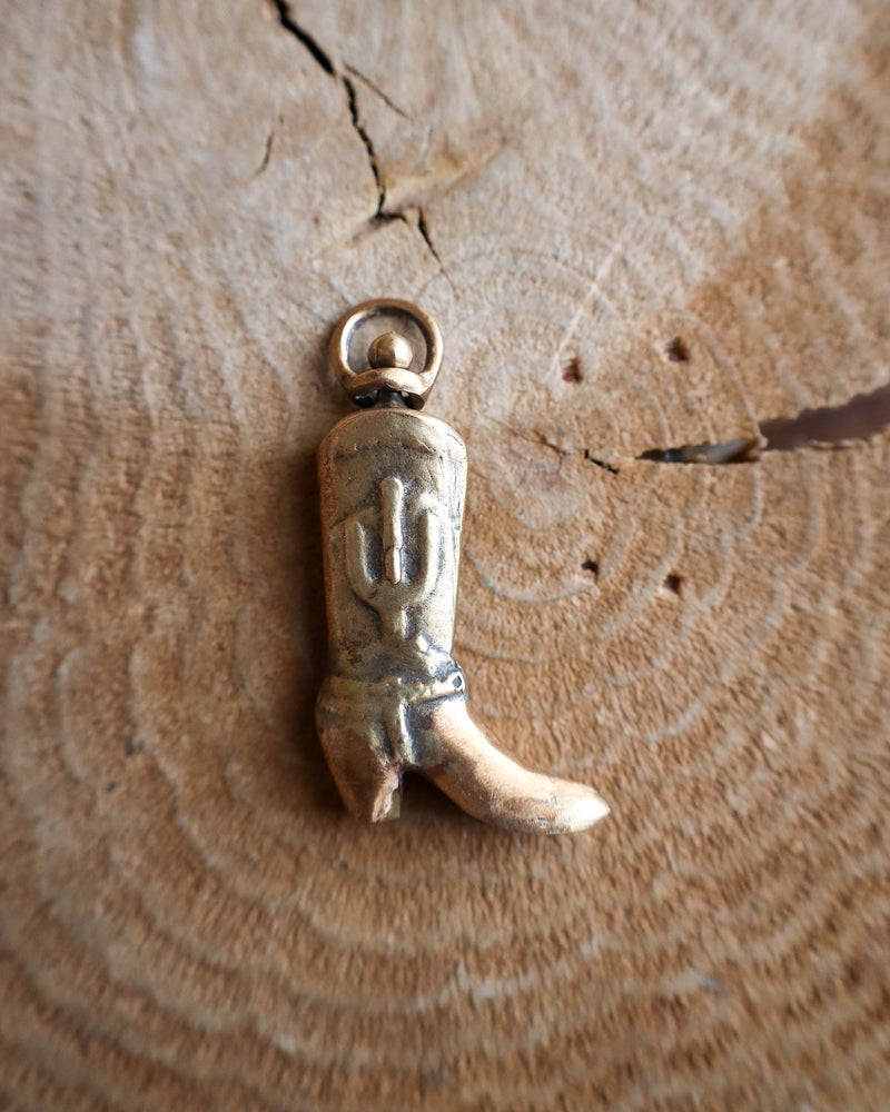 LOVE TOKENS BRONZE COWBOY BOOT PENDANT 