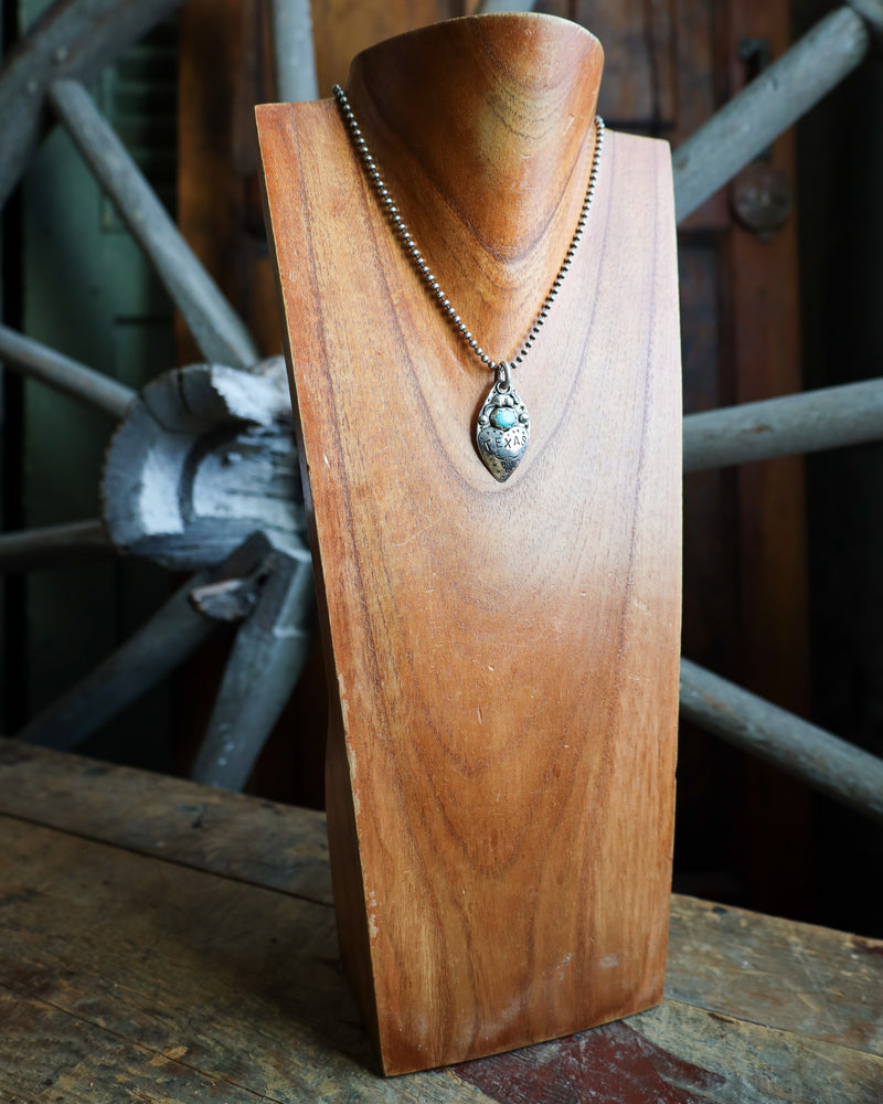 Margaret Sullivan Puffy Texas Heart Turquoise Armadillo Necklace 