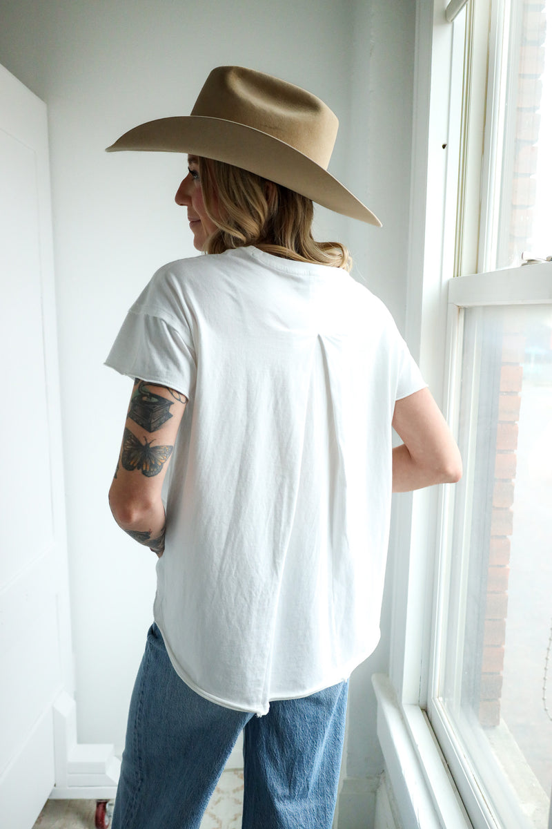 Blue B Embroidered Shoulder Western Tee 