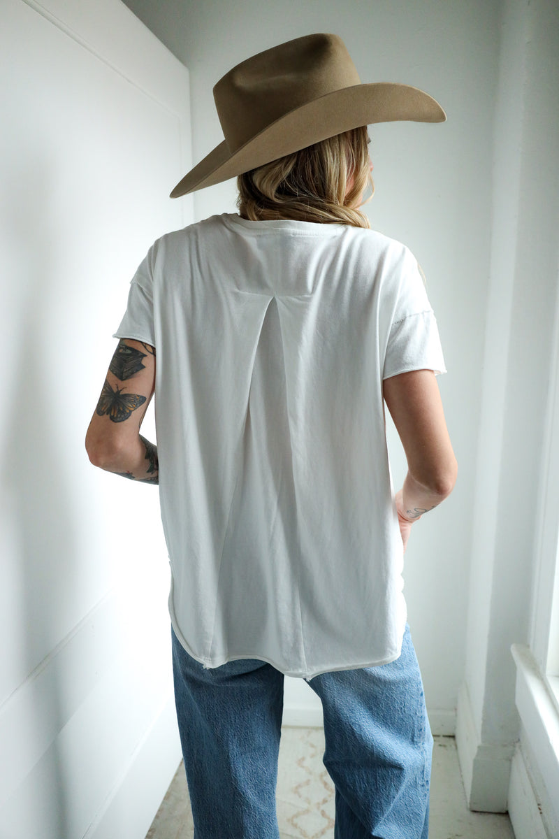 Blue B Embroidered Shoulder Western Tee 