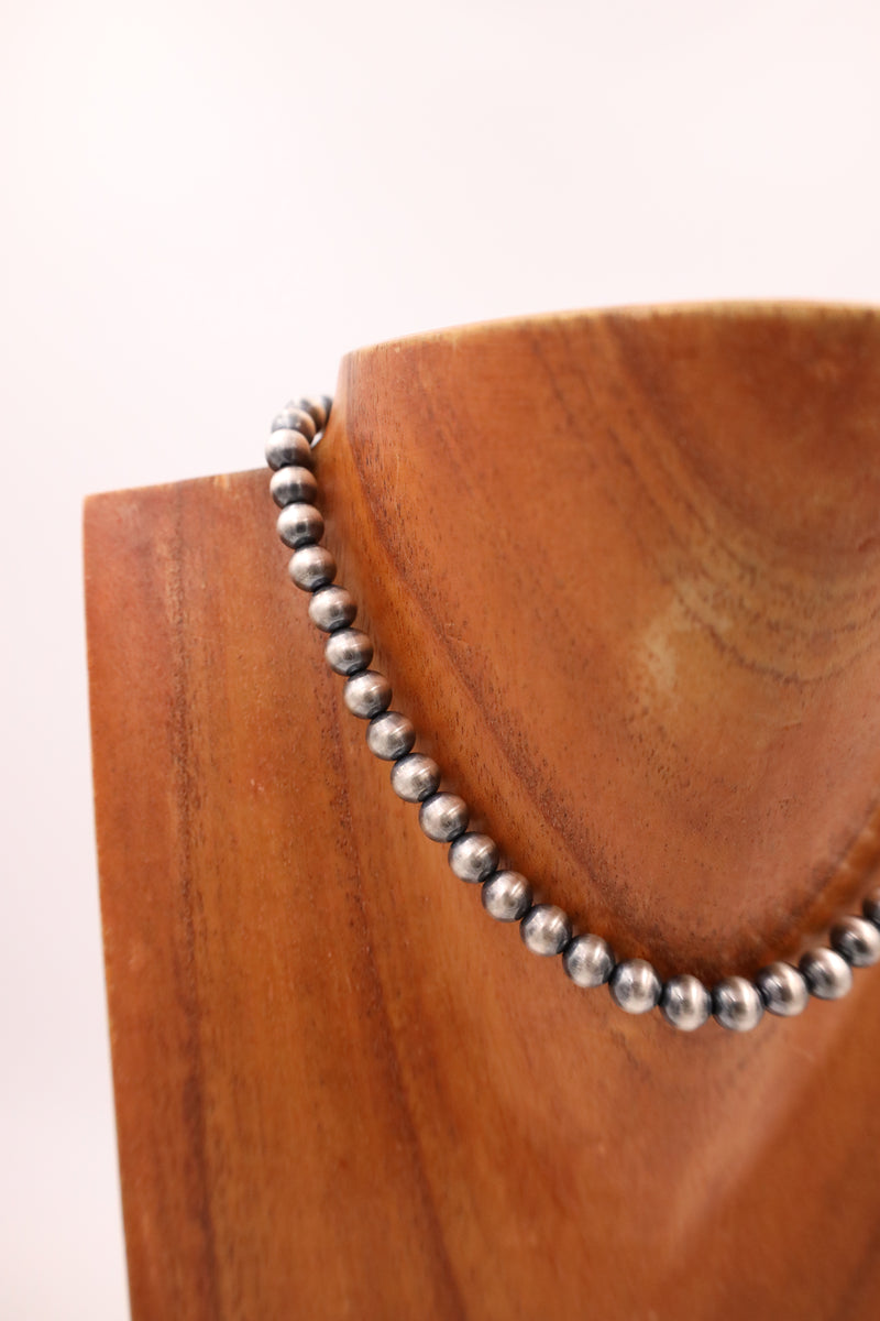 Sterling Silver Navajo Pearl 14" 7MM Necklace