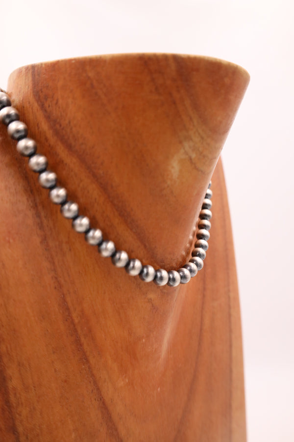 Sterling Silver Navajo Pearl 14" 7MM Necklace