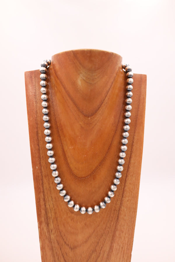 Sterling Silver Navajo Pearl 24" 10MM Necklace