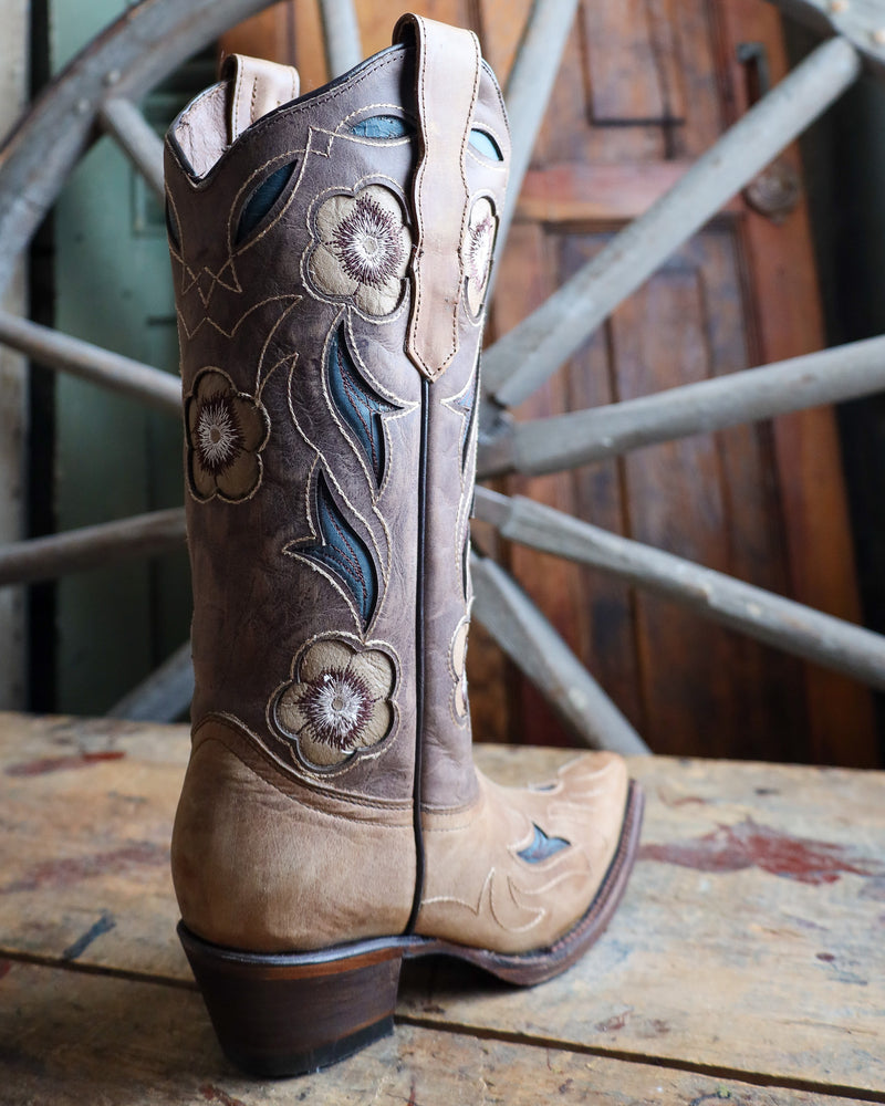 Circle G By Corral Women's Floral Embroidered Tooled Inlay Boots