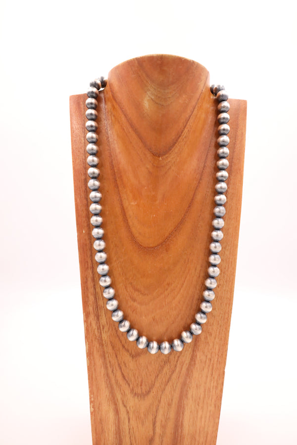 Sterling Silver Navajo Pearl 28" 12MM Necklace
