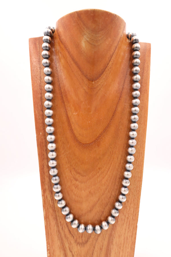 Sterling Silver Navajo Pearl 30" 12MM Necklace