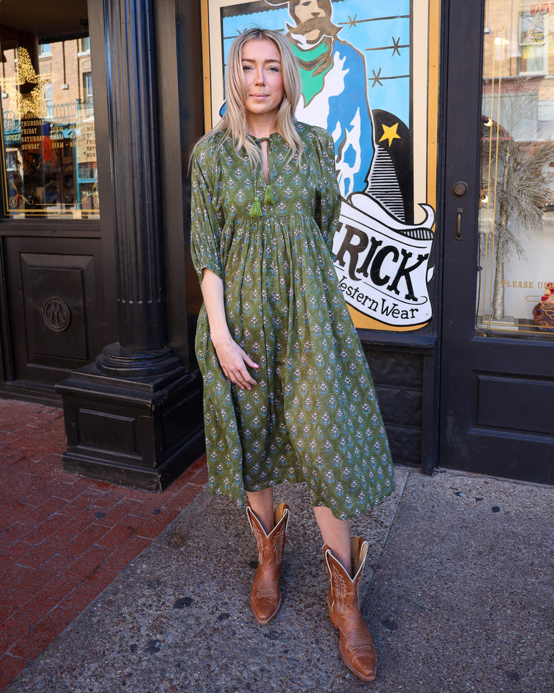 Dolma Mylah Midi Dress- Olive