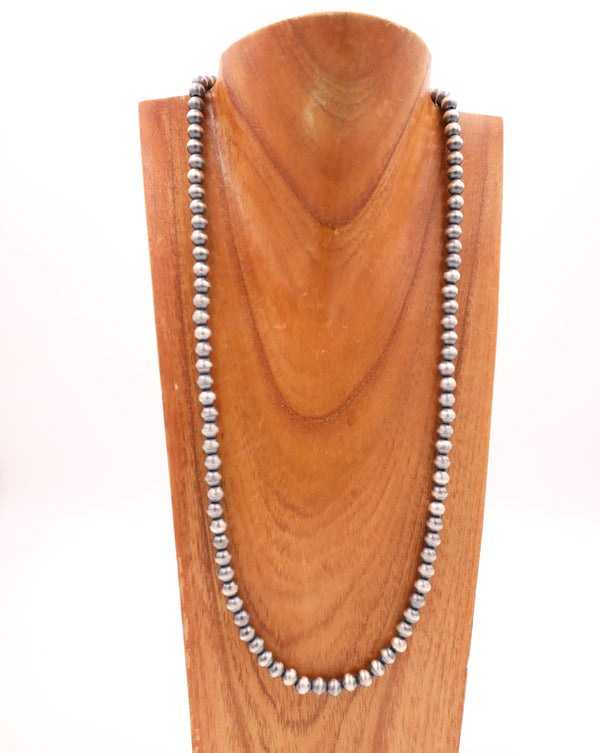 Sterling Silver Navajo Pearl 30" 8MM Necklace