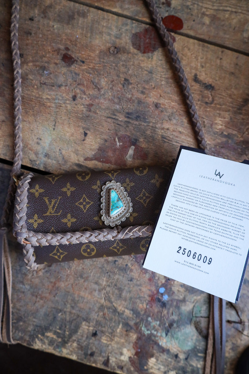 Leather and Vodka Twin Pochette Smoke 35 Carat Royston Turquoise Handbag