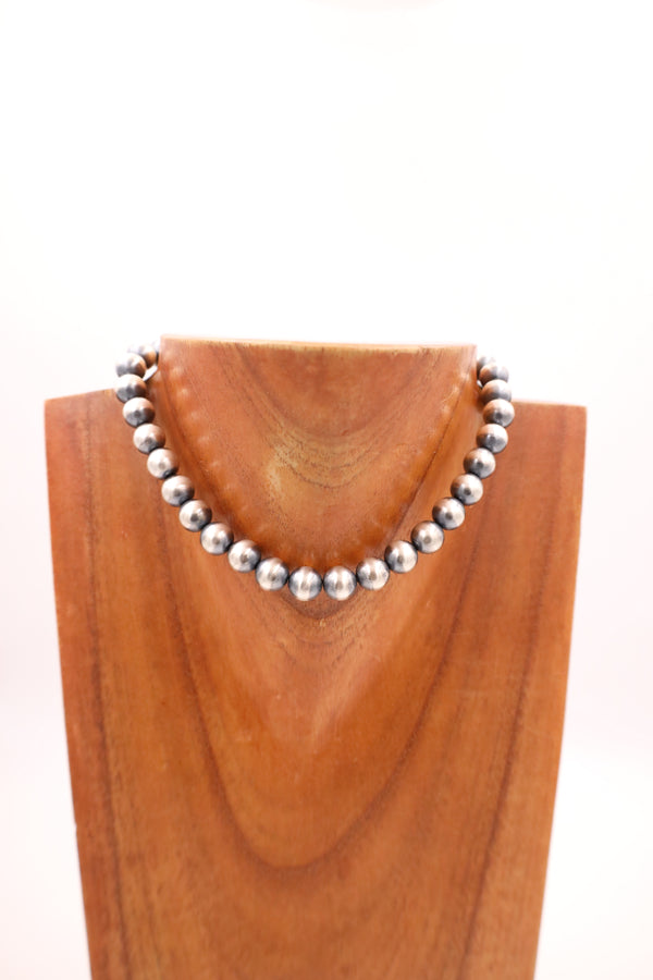 Sterling Silver Navajo Pearl 14" 10MM Necklace