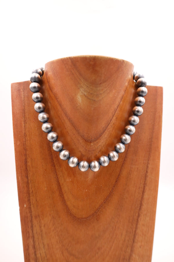 Sterling Silver Navajo Pearl 16" 12MM Necklace
