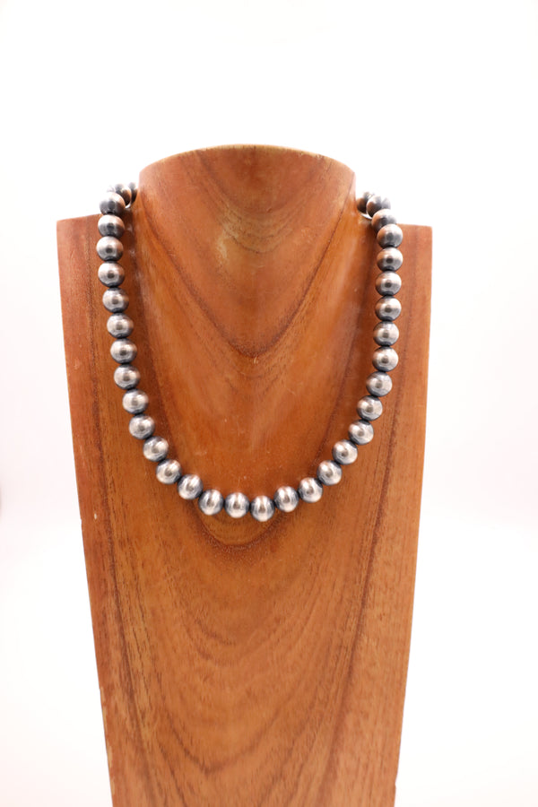 Sterling Silver Navajo Pearl 20" 12MM Necklace