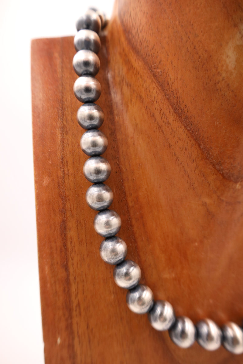 Sterling Silver Navajo Pearl 20" 12MM Necklace