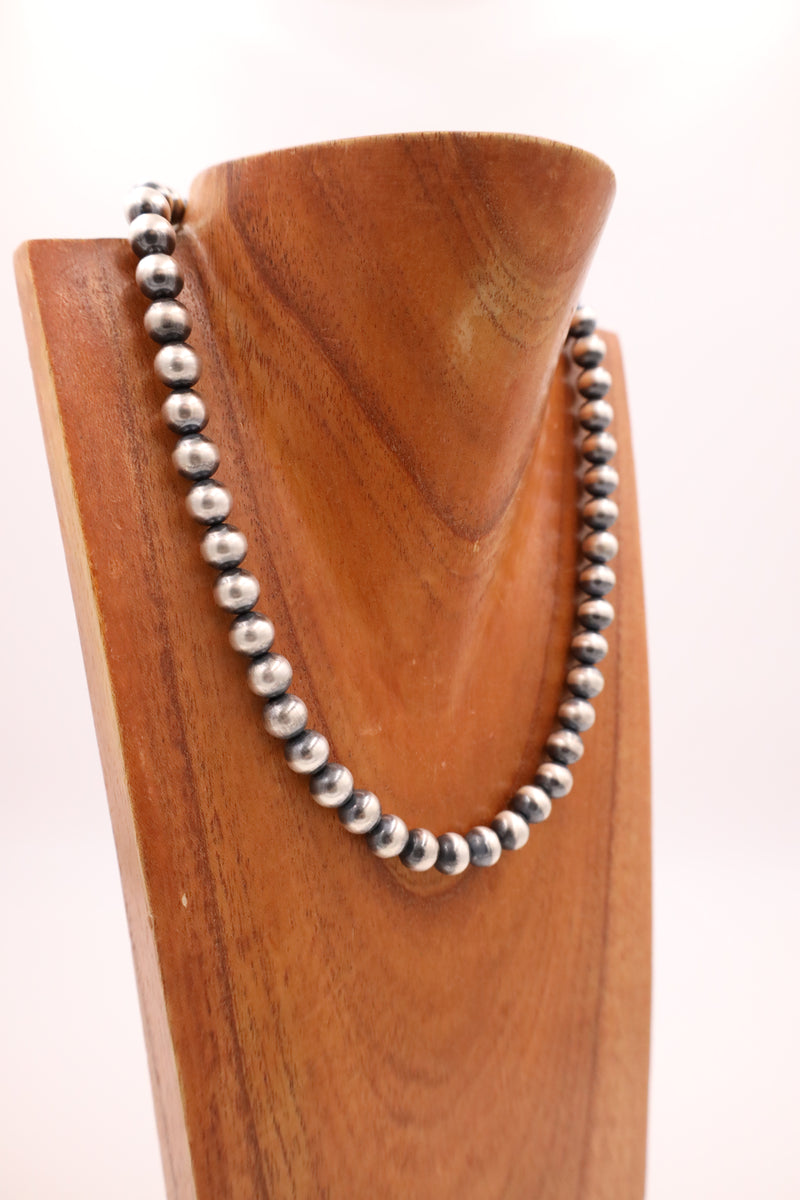 Sterling Silver Navajo Pearl 20" 10MM Necklace