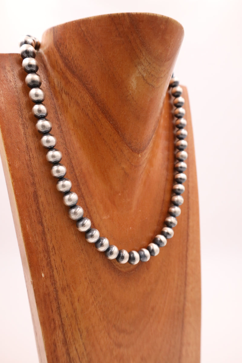 Sterling Silver Navajo Pearl 20" 10MM Necklace