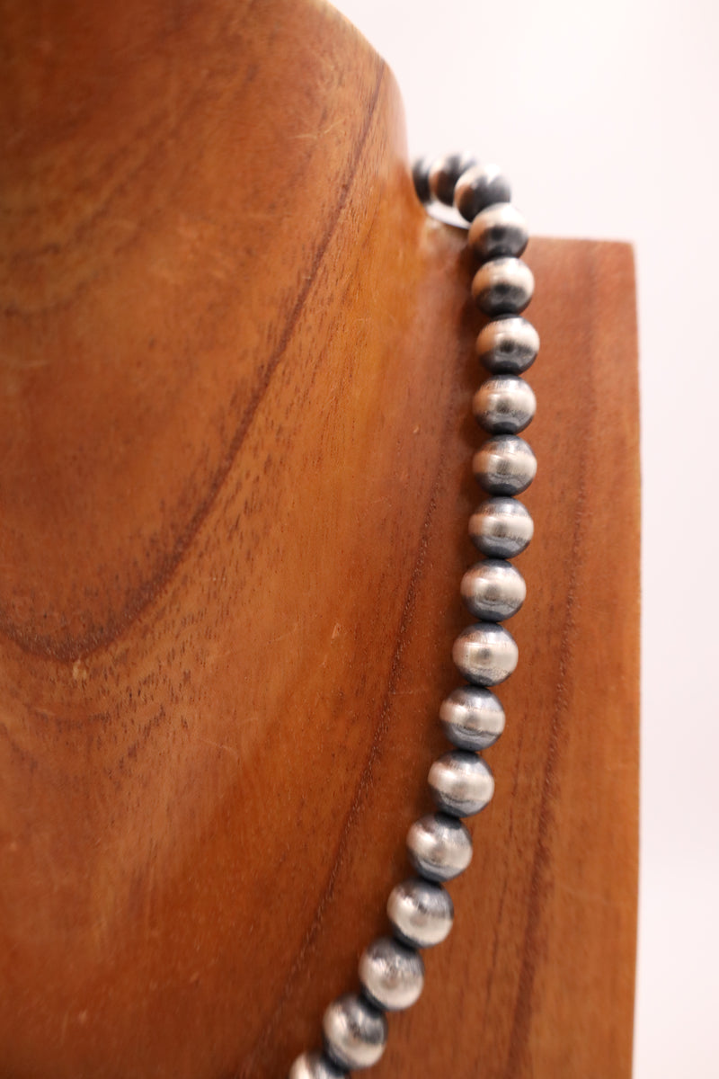 Sterling Silver Navajo Pearl 20" 10MM Necklace