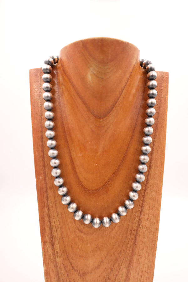 Sterling Silver Navajo Pearl 24" 12MM Necklace