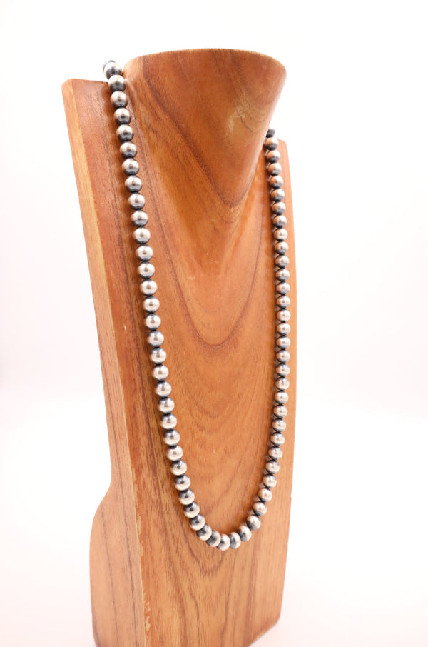 Sterling Silver Navajo Pearl 30" 10MM Necklace