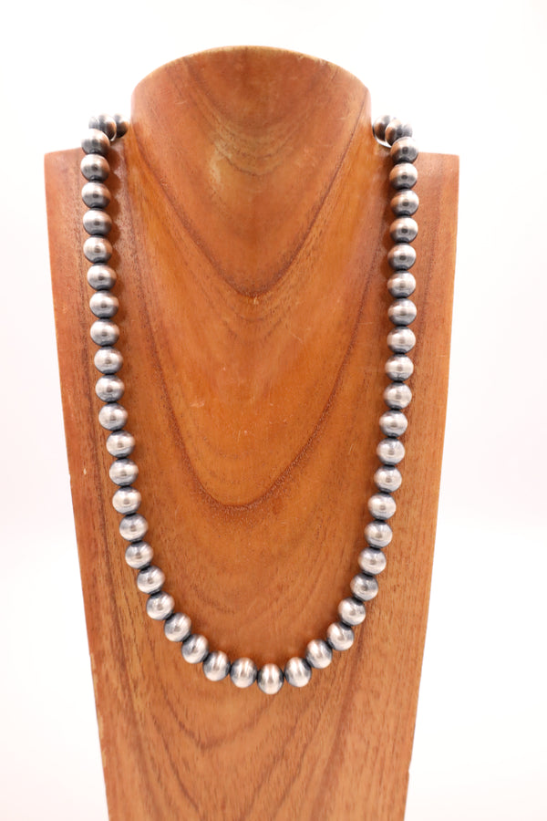 Sterling Silver Navajo Pearl 26" 12MM Necklace