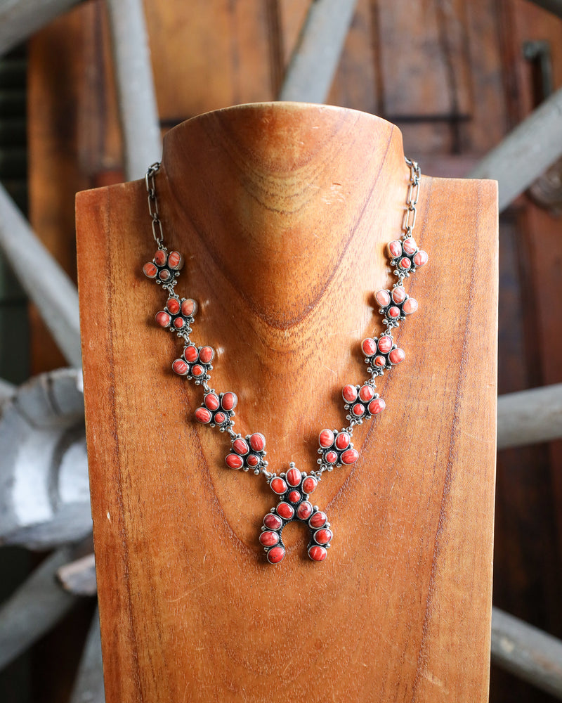 Federico Red Spiny Oyster Mini Squash Necklace 