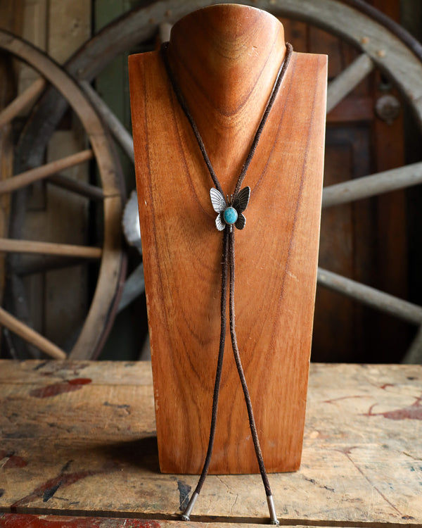 LOVE TOKENS BUTTERFLY WITH TURQUOISE BOLO TIE