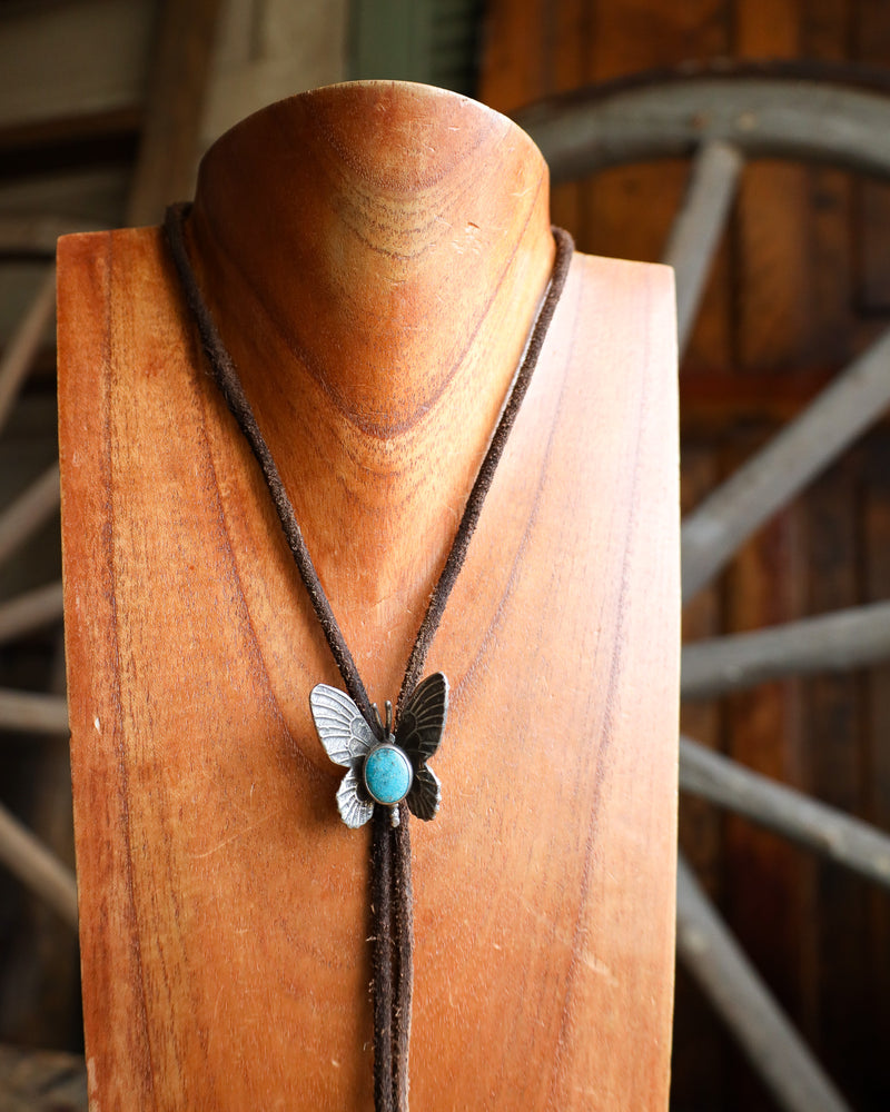 LOVE TOKENS BUTTERFLY WITH TURQUOISE BOLO TIE